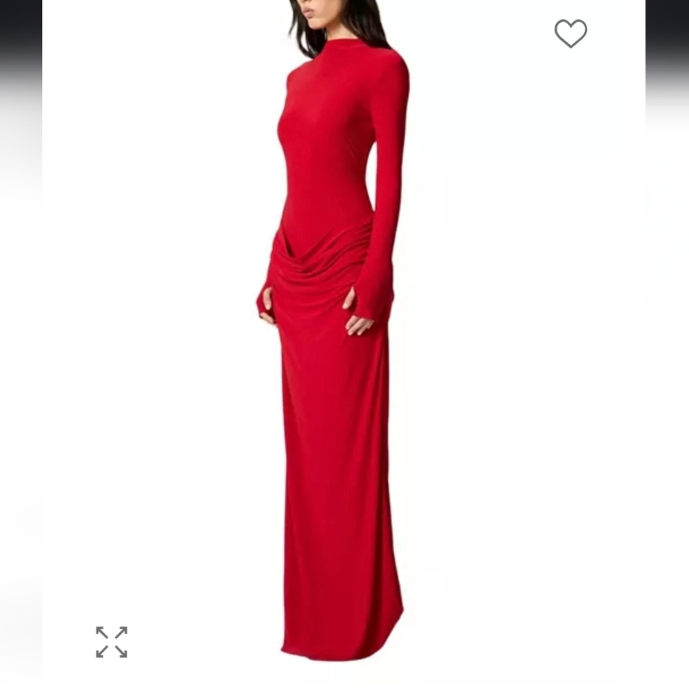 Chic Scarlet Long Sleeve Dress - Picture 4 of 9